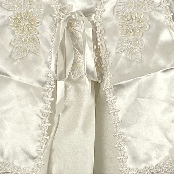 Aiden Jess Baby Girl White Baptism Christening Dress With Jacket And Bonnet - Picture 15 of 16